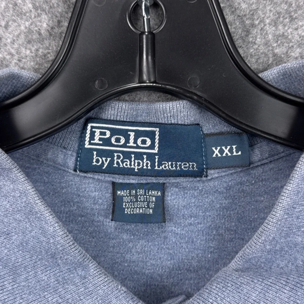 Polo Ralph Lauren Mens XXL Heather Blue Short Sleeve‎ Yellow Pony Polo Shirt